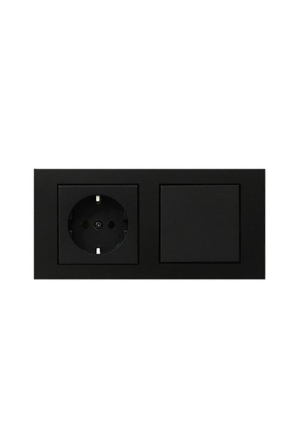 Grano Black Switch Grounded Socket Set