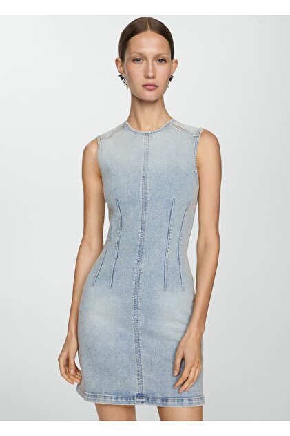 MANGO Denim Short Dress- Trendyol
