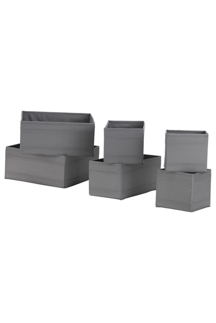 Cabinet Dresser Drawer Organizer Box - 6 Pieces - Dark Gray
