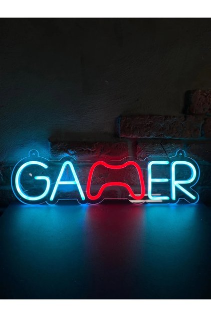 Gamer Neon Led Tabela Duvar Lambası