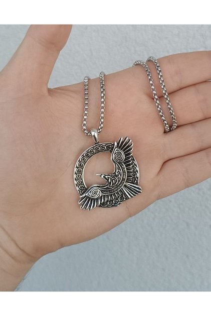 Viking Eagle Raven Mythology Necklace