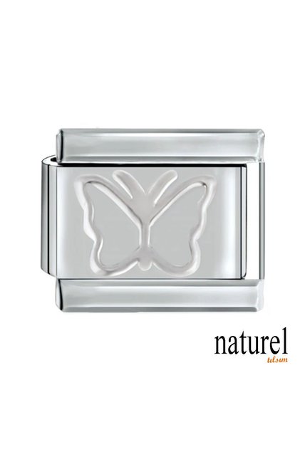 Italian Stainless Steel 9mm Butterfly Charm