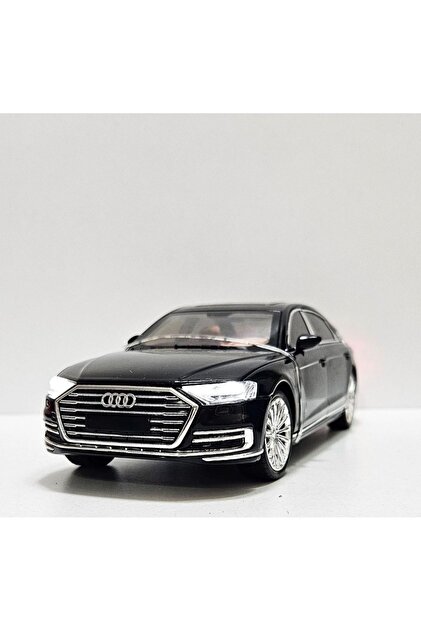 Jutenya Audi A8 1:24 Ölçek Lisanslı Parlak Siyah Işıklı Diecast