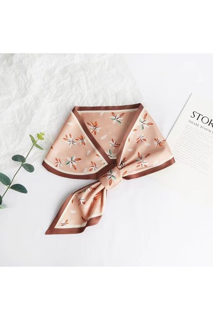 Tie Scarf Floral Pattern Red Color