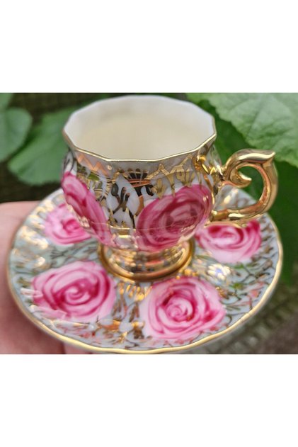 Rubin Porcelain Hand Painting Set of 2 Coffee Cups