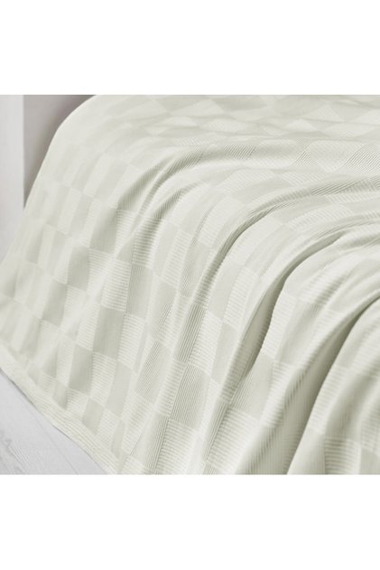 100% Cotton Cream Jacquard Pique, Bedspread, 220X240Cm