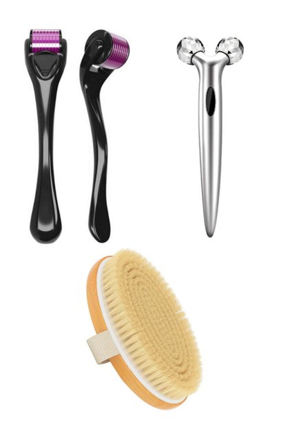 Dermaroller 540 Needle 1 Mm & 3d Skin Firming Facial Therapy Massage Tool And Horsehair Cellulite Brush