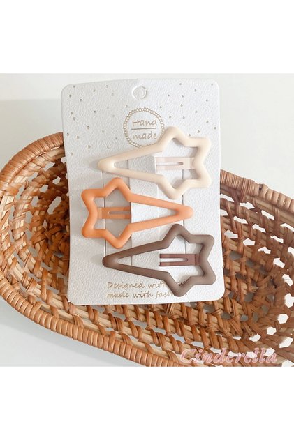 Set of 3 Large Matte Soft Basic Colorful Shooting Star Snap Buckles 5.2cm - Starry Snap Kids Buckle