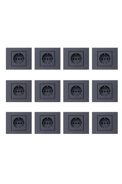 Seldur Grano Smoked Grounded Socket 12 Frames