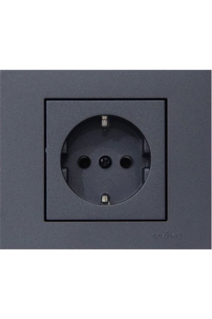 Seldur Grano Smoked Earthed Socket Framed