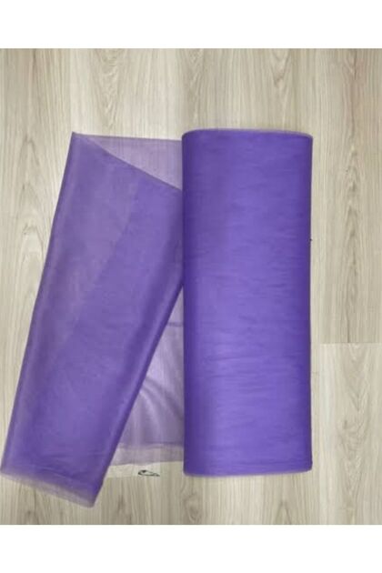 Lilac Color Hayal Tulle Evening Dress is Suitable for Turban Use