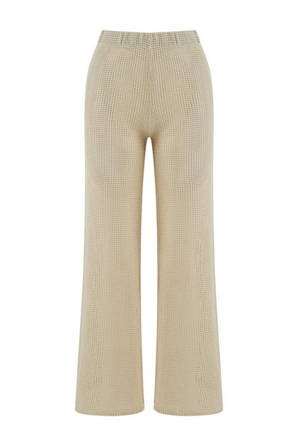 Mesh Textured Beige Beach Pants