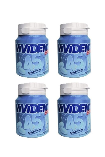 Vivident Xylit 45 Dakika Nane Aromalı Draje Sakız 67 Gr. X 4 Adet