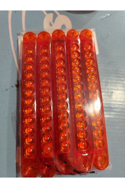 12lED'li mercek lamba 16cm uzunluk turuncu 5 adet