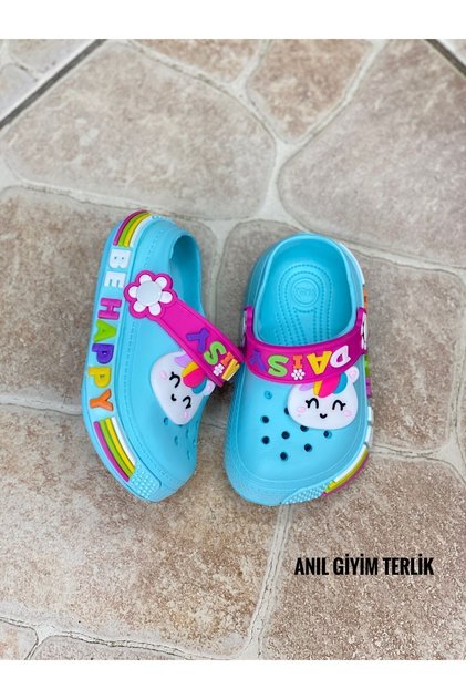 Girl's Unicorn Figured Non-Slip Sole Slippers Sandals