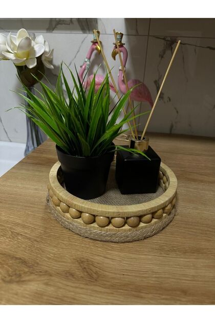 Design Wooden Bathroom Decoration Basket Model Diameter 20 cm