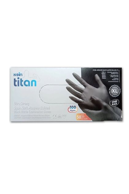 Koin Titan Extra Size XL Ultra Strong Nitrile Black Gloves 50 Pieces