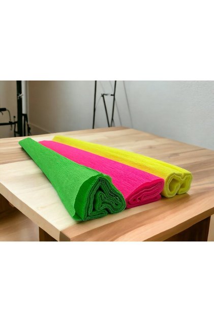 Neon Colored Crapon Papers - Set of 3 40gr 50x250cm