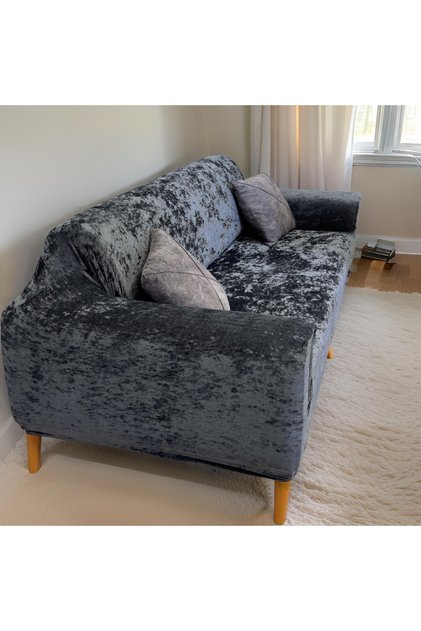 Velvet Sofa Cover, Sofa Cover for 3-Seater Sofa, 1 Piece