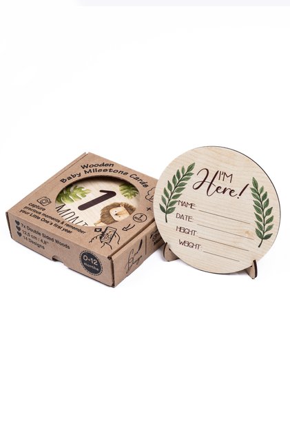 Milestone Baby Wooden Memory Cards Photo Shoot English