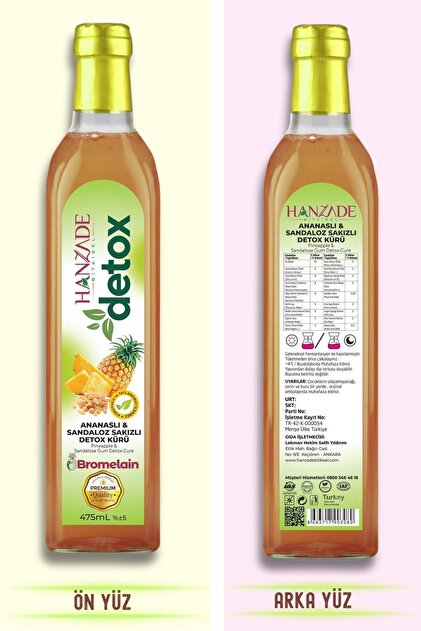 Hanzade Bitkisel Ananaslı & Sandaloz Sakızlı Detox Şurubu Kürü