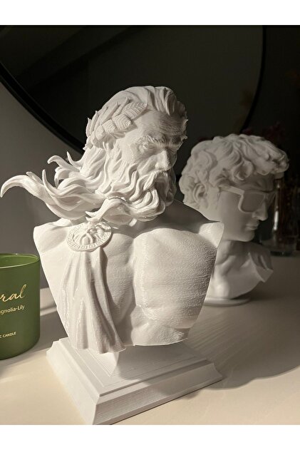 Root Made Zeus Heykeli 25 cm Yunan Mitolojisi Tanrıları Zeus Büst