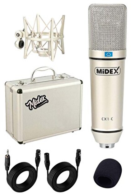 Midex Cx1-c Mikrofon Glx-800 Kulaklık Ms06 Stand Shock Mount Pop