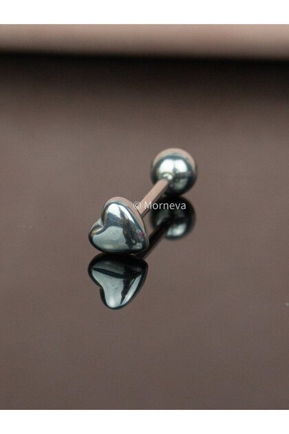 Kalp Çelik Dil Tongue Piercingi 16mm