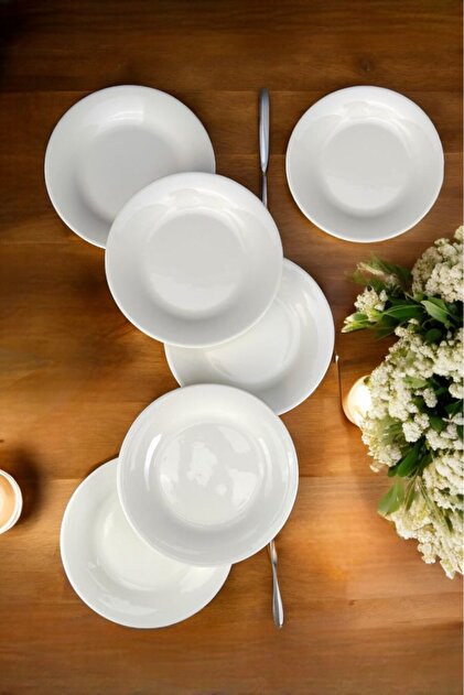 Digithome İstanbul 6'lı Porselen Pasta ve Sunum Tabağı Seti 19 Cm