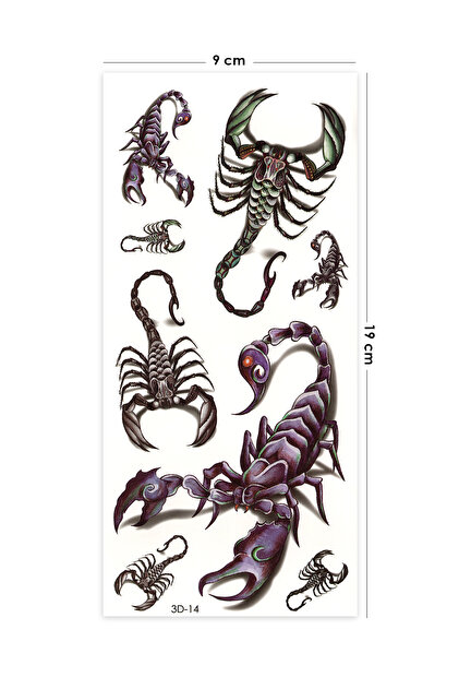 3 Boyutlu Akrep Dövmesi Geçici Dövme Tattoo