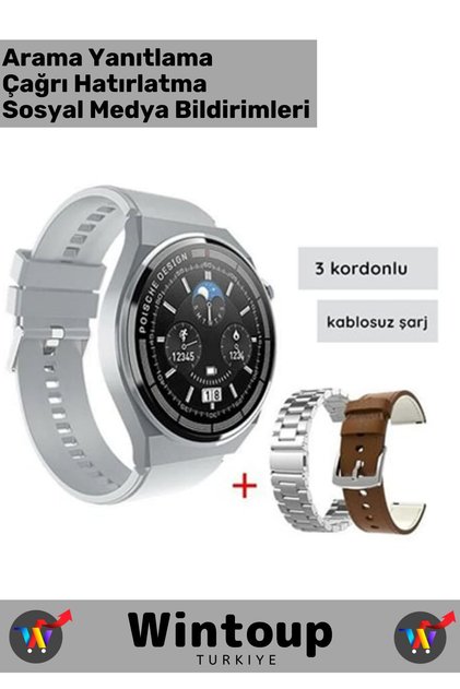 Huawei&Samsung&Xiaomi Uyumlu Akıllı Saat 3 Kordonlu Sesli Görüşme Bildirim Smart Watch