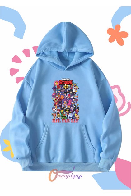 Children's Unisex Brawl Stars Printed Oversize Hooded Sweatshirt