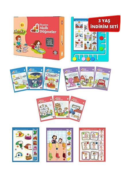 Çocuk Akademi İlkadım Akıllı Düğmeler Full Paket ve 3 Yaş Dikkat