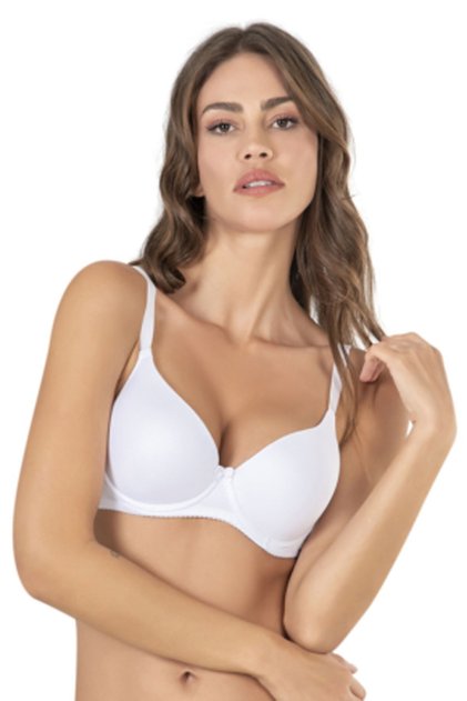 Women's White Padded Supported Basic Bra Bra 7080