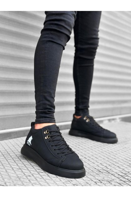 Men's Black Daily Comfort Sole Casual Sports Shoes Stylish High Sole Classic Sneaker