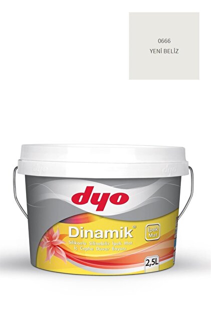 Dinamik Silikonlu Silinebilir Ipek Mat Iç Cephe Duvar Boyası 0666 Yeni Beliz 2,5 Lt