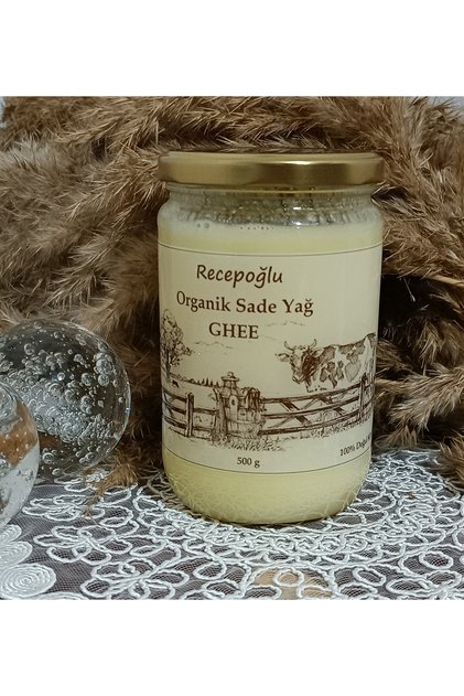 Organik Köy Sade Yağ Sarı Yağ Saf tereyağ GHEE Laktozsuz İnek 500 G