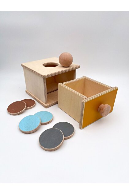 Montessori Ball and Money Box (2in1), Baby Wooden Toys for 1 Year Old, First Learning Toys