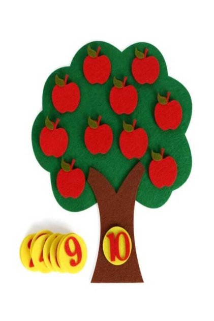 Apple Tree Felt Educational Toy for Teaching Numbers, Preschool Educational Toy