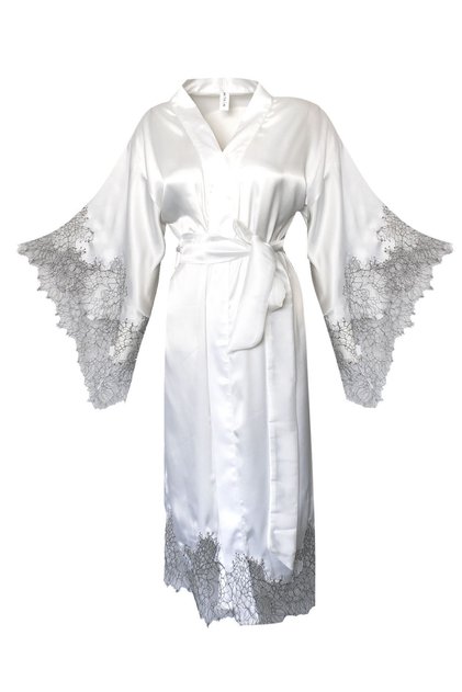 FRENCH LACE BAT ARM SATIN KIMONO