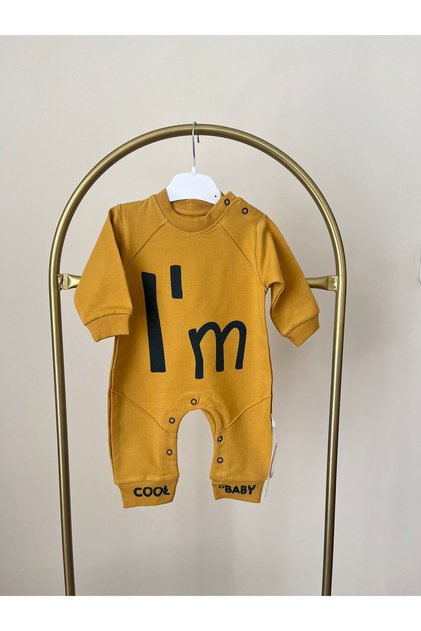"I'm Cool Baby" Baskısıyla Miniklere Özel Şıklık ve Konforlu Unisex Bebek Tulum 3-12 Ay