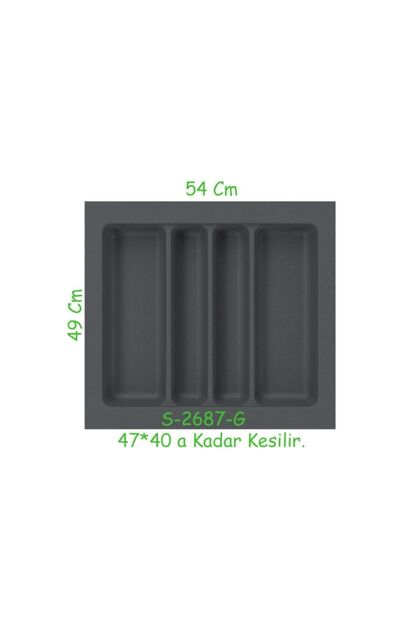 Çekmece Içi Plastik Kepçelik Gri 4 Göz ( S-2687-g )