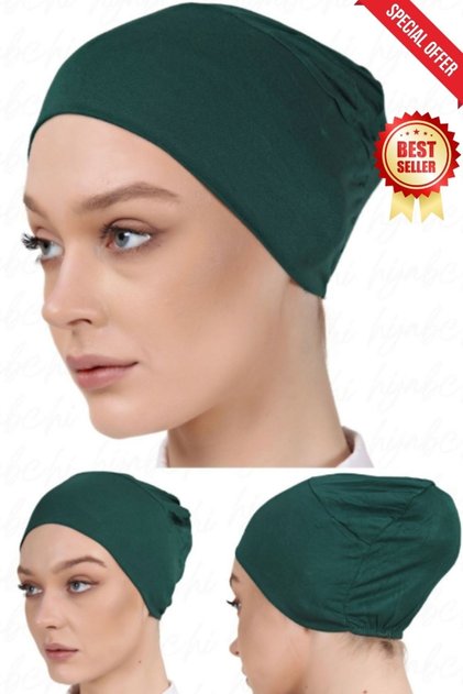 Practical Viscose Hijab Cap - Practical Viscose Cap under Bonnet for Hijab - Emerald