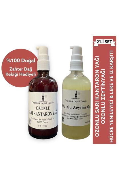 Ozonlu Sarı Kantaron Yağı 100 ml ve Ozonlu Zeytinyağı 100 ml 2'li Set