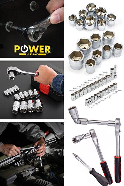 POWER BLACK Korumalı Çelik Şanzuman ŞARJLI Matkap 108 Pcs Crv