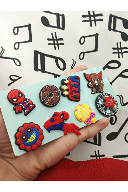Herşey Nota Spiderman Örümcek Adam Terlik Süsü Jibbitz Aksesuarı 8
