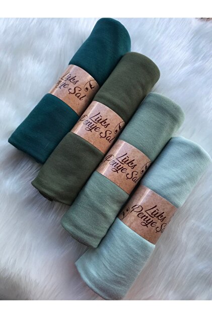 Jersey Shawl Set of 4 (KHAKI - ZEMRUT - ÇAĞLA GREEN - WATER GREEN)