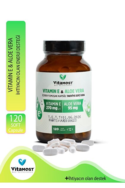 Vitamost Vitamin E & Alo Vera 120 Soft Jel Kapsl 550 Mg