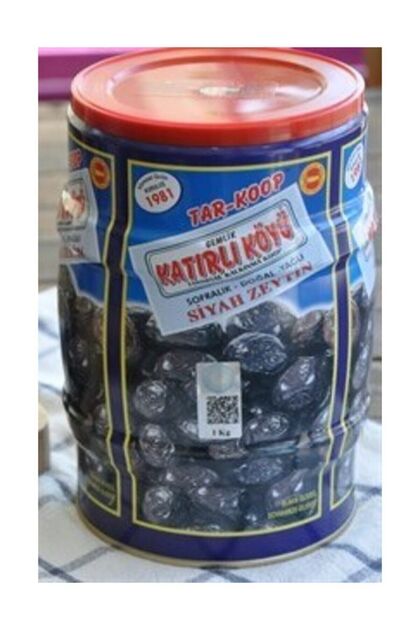 Katırlı Köyü Gemlik Kahvaltılık Siyah Zeytin Teneke 1 Kg