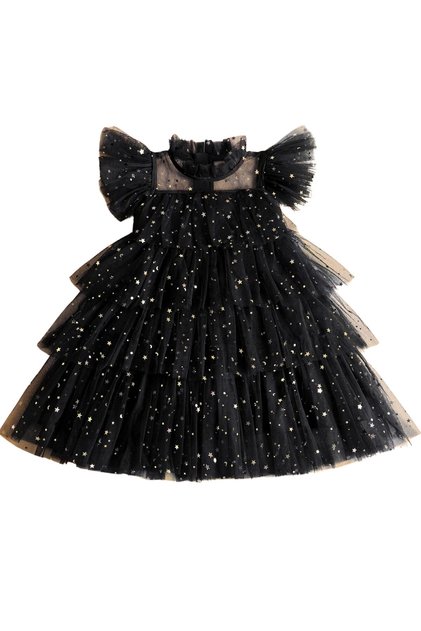 Black Starry Tutu Dress Girl's Birthday Dress